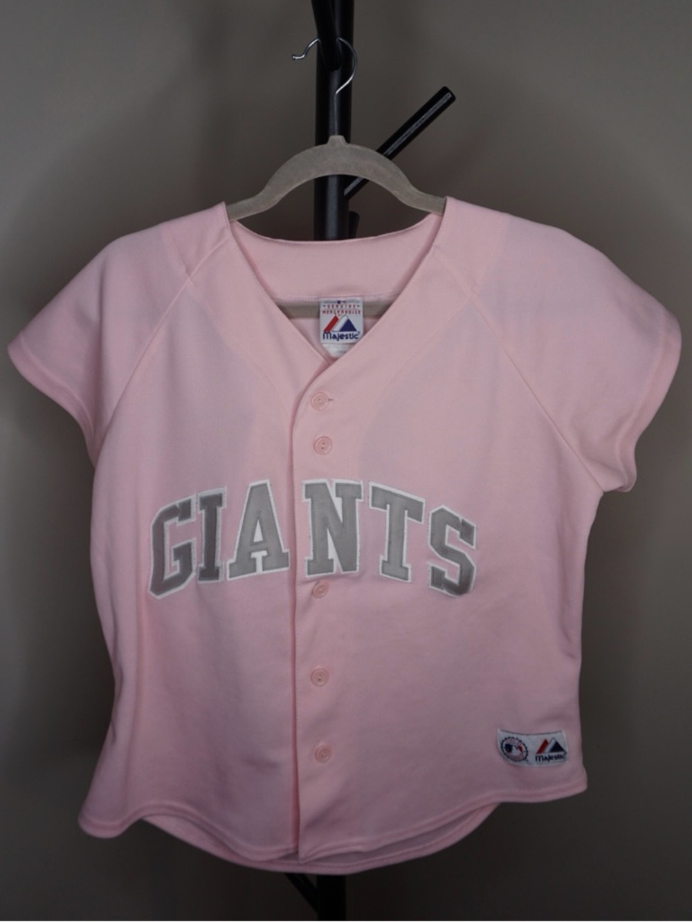 Vintage Y2K Majestic Women’s/Kid’s Pink MLB San Francisco Giants Button Jersey